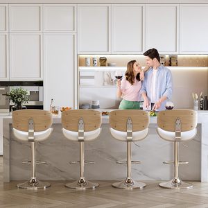 आधुनिक पु चमड़े के स्विचवेल बार मल सेट 2 समायोज्य बेंटवुड काउंटर बार्स्टमल ब्लैक फुटरेस्ट वापस रसोई भोजन के लिए - Product Image 2