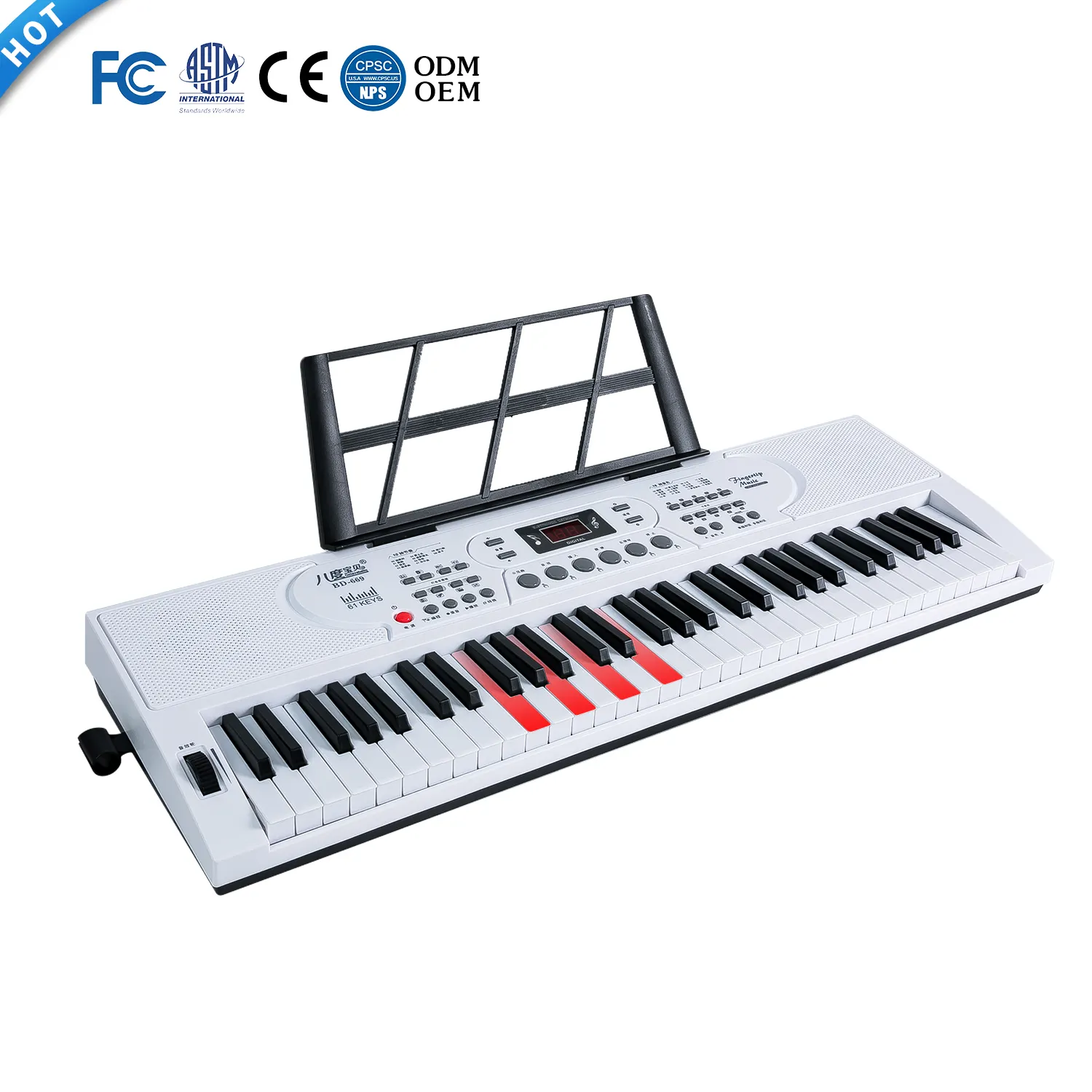 Instrumento de Piano para principiantes, función de acorde de un solo dedo, teclado de órgano electrónico, función de mantenimiento, función de aprendizaje ligero