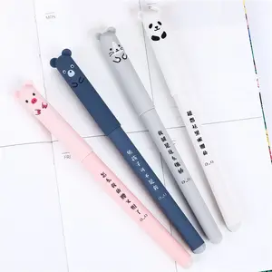 Fabbricazione All'ingrosso Pupilla Cancelleria Kawaii Panda Tappo Rosa Cancellabile Penna 0.35 millimetri Stylo Pennino Novità Cancellabile Penna A Inchiostro Gel