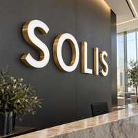Lettres 3D en métal personnalisées avec logo d'entreprise, éclairage frontal LED néon, contrôle Bluetooth, en acier inoxydable, pour intérieur, IP65, sans MOQ, pour magasins