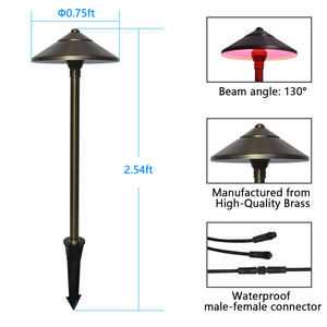 Gouly <span class=keywords><strong>LED</strong></span> RGBW Brass nấm cảnh quan ánh sáng 3 Wát 24V IP65 wifi thông minh app điều khiển cho ngoài trời Vườn Pathway chiếu sáng trang trí - Product Image 2