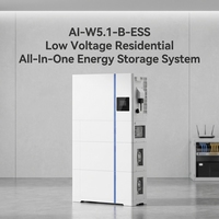 Batterie solaire au lithium rechargeable tout-en-un basse tension AI-W5.1-8P1-EU-B(10kWh) AI-W5.1-B-ESS, empilable, 10/15/20 kWh pour la maison
