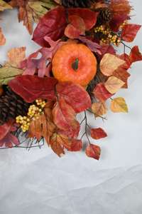 24 pouces Citrouille Feuille d'érable Couronne d'automne Thanksgiving Harvest Festival Couronne d'automne - Product Image 5