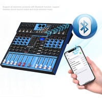 Mixeur Audio professionnel bluetooth, 8 canaux, Console de mélange de basses, USB, amplificateur de karaoké MP3, équipement pour DJ, GAX-ET8 s