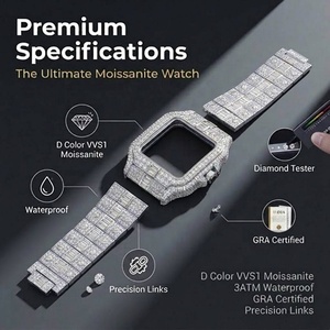 <span class=keywords><strong>Montre</strong></span>-bracelet automatique de luxe pour homme, style Hip Hop, entièrement sertie de moissanite VVS1 couleur D, passe le testeur de diamant - Product Image 2