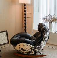 Chaise longue moderne en acier et cuir, canapé inclinable pour la maison, le salon, le balcon, la chambre à coucher, avec rembourrage en coton réglable