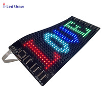 Pantalla LED Flexible de Tamaño Pequeño 17*7 CM, Recargable por USB, Iluminación con Mensajes Móviles Programables, Láminas LED para Bolsas y Camisetas