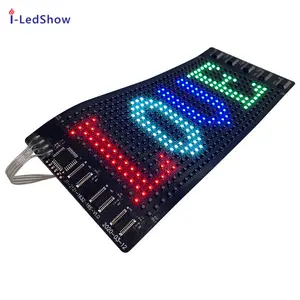 Small Size 17*7 CM Flexible LED Display Screen USB Rechargeable Light Up Moving Message Programmable LED Sheets for Bag T Shirt