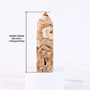 Torre de Cristal Natural en Oferta, Punta de Calcita Ámbar Tallada de Feng Shui para Decoración del Hogar - Product Image 4