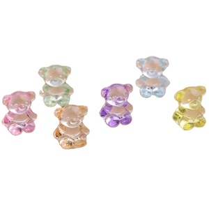 Bahan manik-manik buatan tangan DIY gelang anak-anak kalung aksesori rambut transparan akrilik beruang liontin manik-manik - Product Image 1