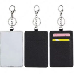 Free Sample Card Holder <b>Wallet</b> Case Pouch Blank PU Leather <b>Keychain</b> card Holder - Product Image 1