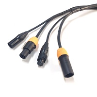 Connecteur Powercon True1 jaune à 5 broches DMX hybride Combo câble d'alimentation cordon d'extension pour l'éclairage de scène