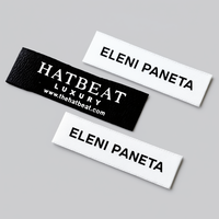 Étiquette de vêtement personnalisée en satin brodé avec logo, pour le cou, en tissu, à coudre