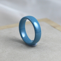 Bague moderne en céramique turquoise de 3 mm, révolutionnaire, finition brillante, ajustement confortable, résistante au ternissement, idéale pour un cadeau