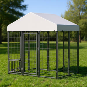 Caseta para Perros de Exterior de Metal de 5.9' X 4' X 6' con Techo Giratorio, Casa para Mascotas de Raza Grande, Uso en Todas las Estaciones - Product Image 2