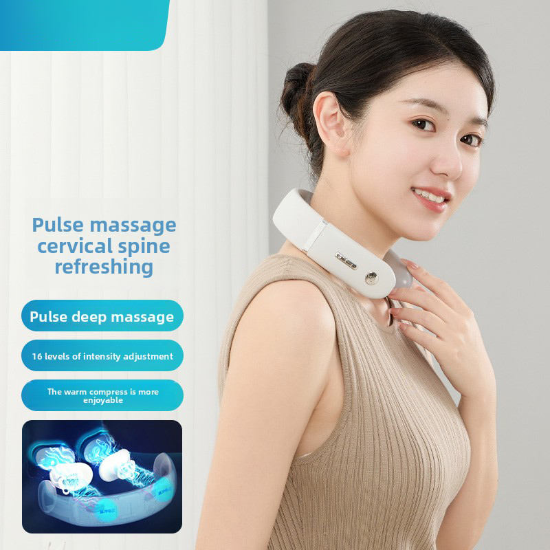 ORANGLES Wireless Smart EMS Cervical Massager | Heating Neck Massager with Remote Control, 6 Modes & 15 Intensity Levels, USB Rechargeable, Portable ABS Pulse Protector for Neck Pain Relief – Qatar - high resolution display - exposing craftsmanship - Image 2 of 6 | built for everyone | Wireless Smart EMS Cervical Massager | Heating Neck Massager with Remote Control, 6 Modes & 15 Intensity Levels, USB Rechargeable, Portable ABS Pulse Protector for Neck Pain Relief – Qatar for sale Georgia | Free Shipping ORANGLES