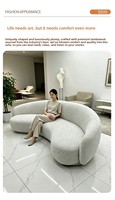 Canapé créatif trois places en cachemire, style nordique moderne minimaliste, forme de noix de cajou, modèle tendance pour salon de beauté