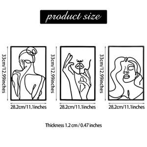 Diy Nordic Interior Sala de estar Artículos decorativos de lujo Objetos Abstractos Mujer Hierro forjado Colgante Metal Arte de <span class=keywords><strong>la</strong></span> pared Decoración para el hogar - Product Image 4