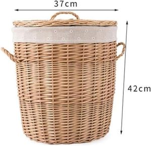 Jy Set 3 giỏ đựng đồ giặt bằng liễu đan bằng liễu cổ điển làm bằng tay Giỏ đựng đồ sức chứa lớn bền bỉ cho tủ quần áo nhà bếp đa năng - Product Image 2