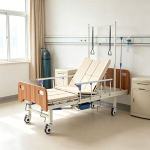 Cama Manual Multifuncional Semicurva para el Hogar, con Altura Ajustable, Barandillas Antideslizantes y Base con Colchón Grueso para el <span class=keywords><strong>Cuidado</strong></span> <span class=keywords><strong>de</strong></span> Personas <span class=keywords><strong>Mayores</strong></span> - Product Image 2