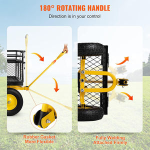 Chariot utilitaire pliant de chariot de jardin résistant en acier de maille avec la remorque démontable d'Atv de côtés - Product Image 6