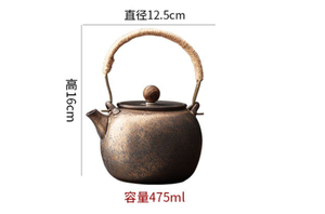 Retro 475ml mạ vàng thiết kế gốm Kungfu sản xuất bia ấm trà cho phòng trà - Product Image 2