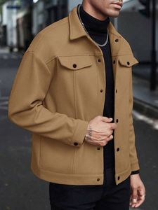 Manteau tricoté décontracté pour homme, coupe ajustée, col rabattu, manches longues, boutons, style business, collection automne 2026 - Product Image 2