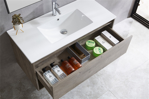 Meubles de salle de bain de style moderne Meuble-lavabo rectangulaire en MDF PVC pour hôtel - Product Image 5