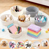 Paniers en corde de coton tressée, paniers de rangement, paniers empilables, tressés pour la chambre à coucher, le salon, le rangement, la décoration