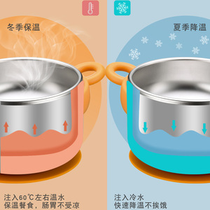 Bol d'alimentation en forme de couronne en acier inoxydable 316L avec couche de remplissage d'eau pour bébés de 0 à 12 mois - Product Image 5