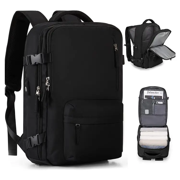 Mochilas escolares personalizadas, mochila para ordenador portátil con carga USB impermeable de viaje para hombres y mujeres