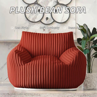 Ensemble de canapés poufs en tissu velours côtelé doux et moelleux, design japonais moderne, pour la maison, le bureau, le salon, avec billes de polystyrène