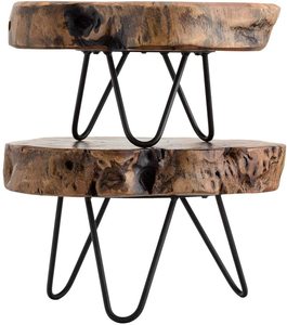 (L9.5 x W8 x H5.5) tự nhiên cạnh cây thân gỗ đứng với kẹp tóc chân để hiển thị bánh, cây, nến, trang trí - Product Image 4