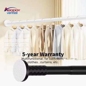 ARODDY <span class=keywords><strong>Barre</strong></span> de séchage portable 43,31-74,8 pouces pour vêtements, salle de bain, balcon – Tringle <span class=keywords><strong>télescopique</strong></span> réglable pour <span class=keywords><strong>rideau</strong></span> de <span class=keywords><strong>douche</strong></span> et vêtements - Product Image 1
