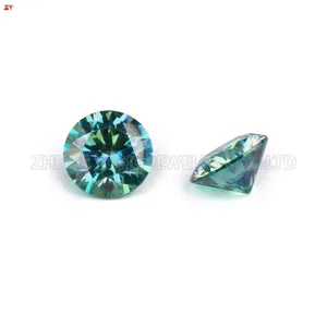 Wholesale 2023 green blue new color moissanite GRA certificate gems round brilliant cut moissanite stone for making jewelry