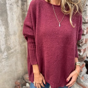 Factory Wholesale Women's Trendy Oversized Chunky Knit <b>Pullover</b> Sweater Batwing Sleeve <b>Jumper</b> Top for Winter Wear - Product Image 4