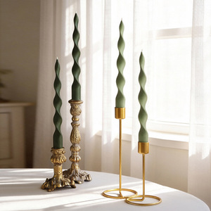 Bougie spirale torsadée française sans fumée, longue bougie en bâton pour mariage, table à manger, décoration intérieure - Product Image 2