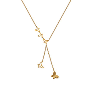Butterfly Pendant Necklace Gold Tone Multi Layer Clavicle Chain Geometric Design Everyday Wear Unisex - Product Image 5