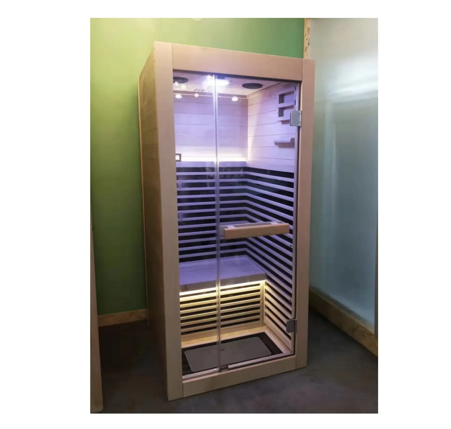 Salle de Sauna Portable Premium pour une personne avec chauffage en fibre de verre, Sauna à chauffage Multiple pour le Fitness et la salle de bain