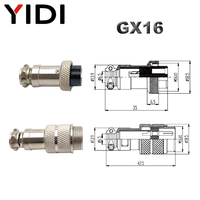 Connecteur GX16 en alliage de zinc/cuivre pour l'aviation, mâle/femelle, câble LC pour aviateur, 2 à 8 broches, prise circulaire à encliquetage, prise de connexion IP67 CE