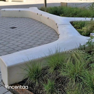 Vincentaa Outdoor Garden Grandes chaises longues communes Casual Home GRC Bancs en béton - Product Image 3