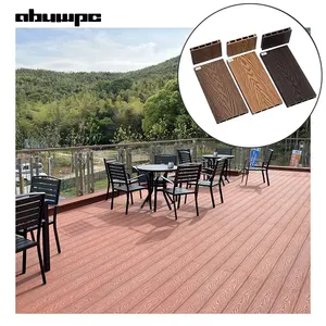 Outdoor WPC Decking 3D Embossing Relief Pattern Wood Plastic Board for Garden Park Villa Boardwalk