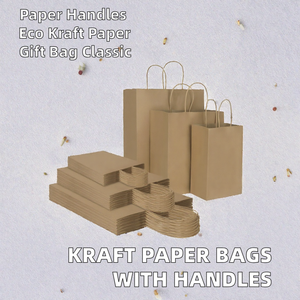 Bolsas de Compra de Papel Kraft Reciclables y Ecológicas con Asas para Envasado de Alimentos, Comida para Llevar y Uso en Fiestas - Product Image 2