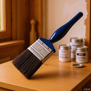 Brocha plana para pintar de 2 pulgadas con cerdas de cerdo, mango de madera, azul oscuro, origen Zhenjiang - Product Image 5