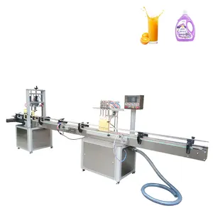 Vertical 4-nozzle bottling Liquid filling and sealing machine Detergent toilet cleaner Dishwashing liquid conveyor belt filling