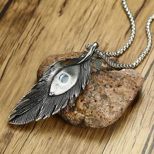 Collares de Plumas con Colgantes de Acero Inoxidable, Joyería al por Mayor, Precio de Fábrica, Personalizados, Estilo Steampunk - Product Image 3