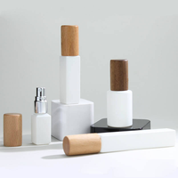 Flacon de parfum de luxe dégradé 3ml 5ml 10ml en verre carré pour huiles essentielles, avec bouchon en bois et pulvérisateur, vide, 100 pièces