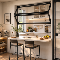 Fenêtre pliante en aluminium résistante aux intempéries, fenêtres et portes pliantes économiques, verre Low-E, fenêtre pliante verticale en alliage d'aluminium