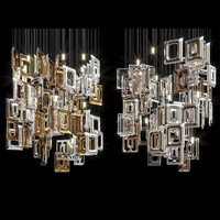 Longree lustre Led en cristal en spirale monté au plafond, luminaire suspendu pour escalier