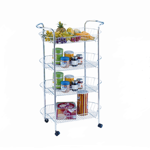 DC-985 <span class=keywords><strong>3</strong></span> tầng hình bầu dục nhà bếp lưu trữ giá với sơn tĩnh điện với bánh xe - Product Image 3